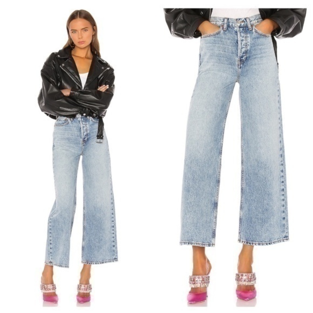 RE/DONE 60s Ultra High Rise Wide Leg Jeans y2k Vintage Vibe NWT